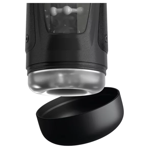 PDX Elite Moto-Bator Pro - gyöngyös, melegítős lökő maszturbátor (fekete)