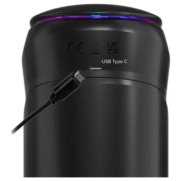 PDX Elite Moto-Bator Pro - gyöngyös, melegítős lökő maszturbátor (fekete)