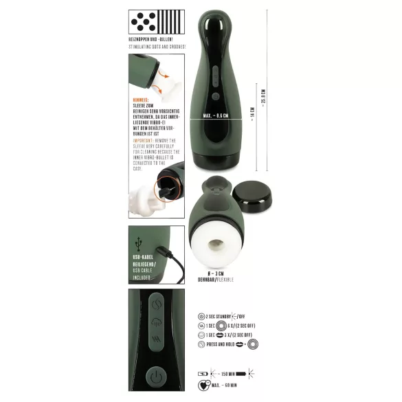 Rebel 2 Function - akkus, szívó-rezgő maszturbátor