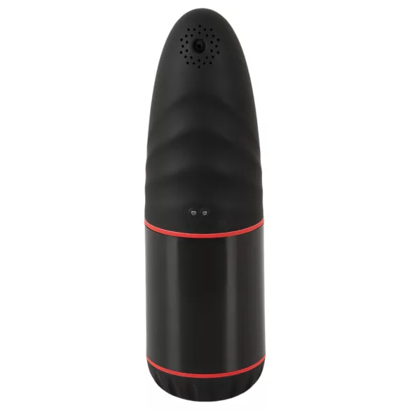 WYNE 02 - akkus, rezgő-szívó maszturbátor (fekete-fehér)