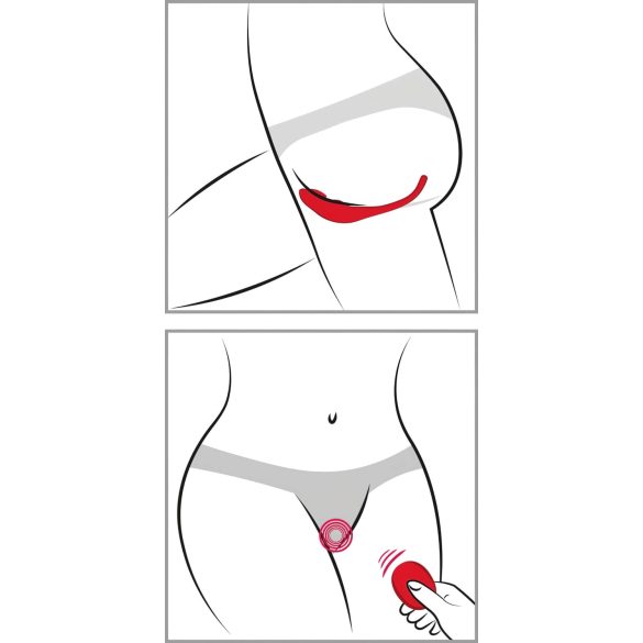 SMILE Slim Panty - akkus, rádiós csikló vibrátor (piros)