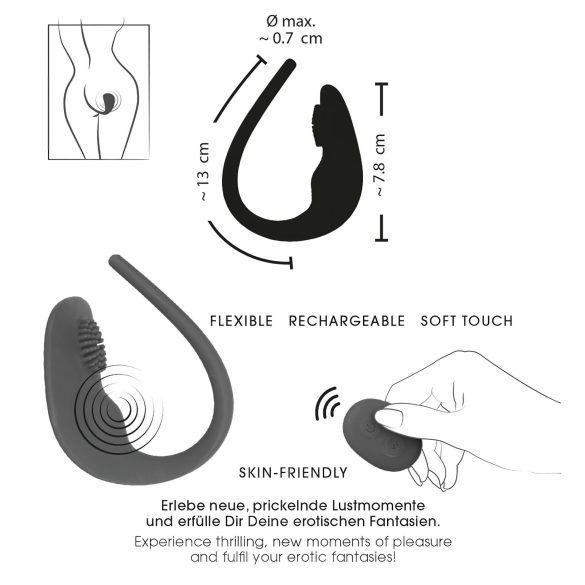 SMILE Slim Panty - akkus, rádiós csikló vibrátor (piros)