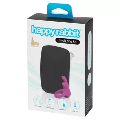   Happyrabbit Cock Kit - vibrációs péniszgyűrű tárolóval (lila)