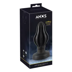 ANOS - bordázott puha butt plug - 7 cm (fekete)