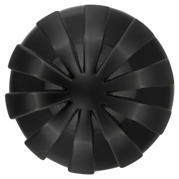 ANOS - bordázott puha butt plug - 7cm (fekete)