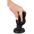 ANOS - bordázott puha butt plug - 7cm (fekete)