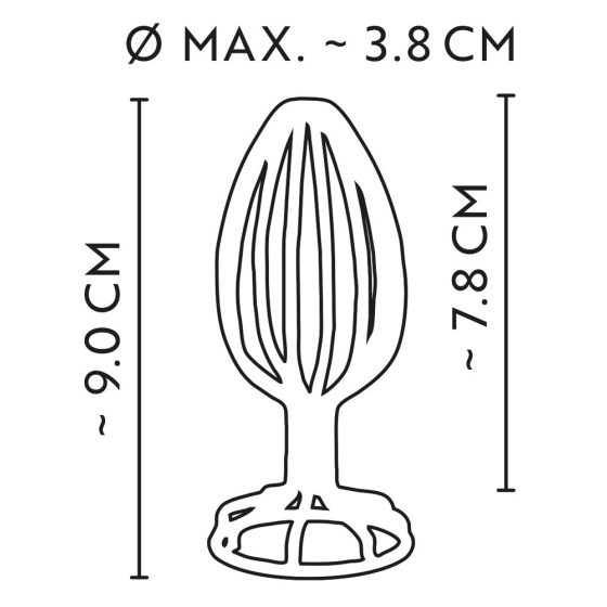 ANOS Metal (3,8cm) - fémkalitkás anál dildó (ezüst)