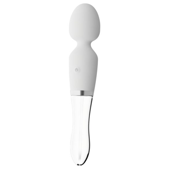 Liaison Wand - szilikon-üveg LED-es vibrátor (átlátszó)