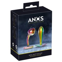 ANOS Metal Rainbow - fém anál plug szett (2 részes)