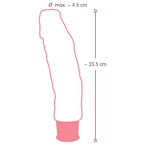 Nature Skin - élethű vibrátor - natúr (23cm)