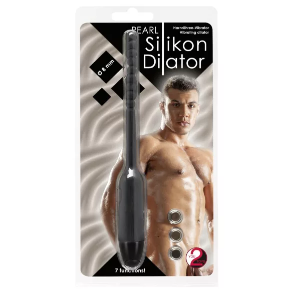 You2Toys Pearl Dilator - gömbös húgycső vibrátor - 0,8cm (fekete)