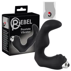 Rebel - hajlított prosztata vibrátor (fekete)