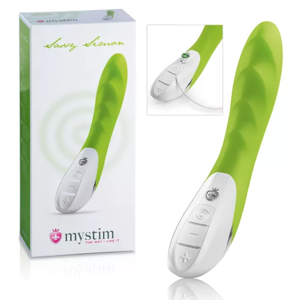 mystim Sassy Simon - 2 motoros vibrátor (zöld)