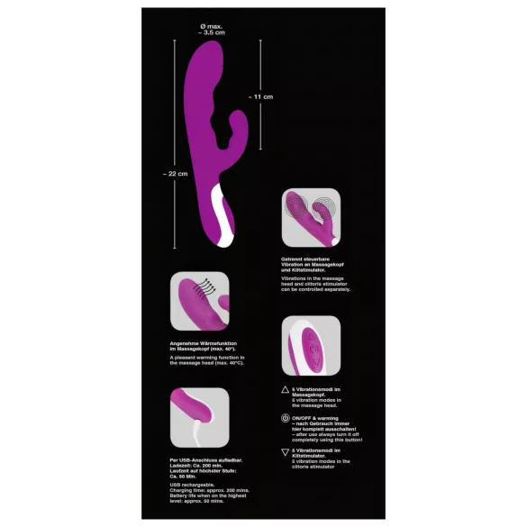 Javida - melegítő csiklóizgató vibrátor (pink)