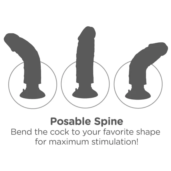 King Cock 9 tapadókorongos vibrátor (23 cm, natúr)
