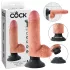 King Cock 7 tapadókorongos vibrátor (18 cm, natúr)