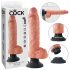 King Cock 10 tapadókorongos vibrátor (25 cm) - natúr