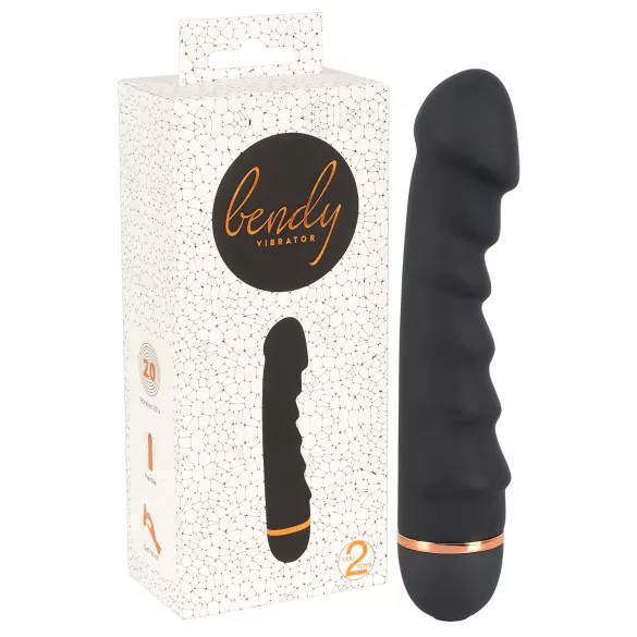 You2Toys - Bendy Ripple - bordázott vibrátor (fekete)