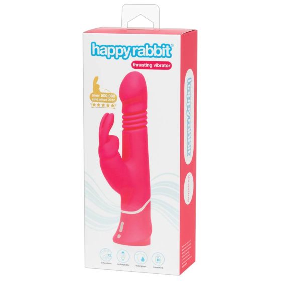 Happyrabbit Thrusting - akkus, csiklókaros lökő vibrátor (pink)