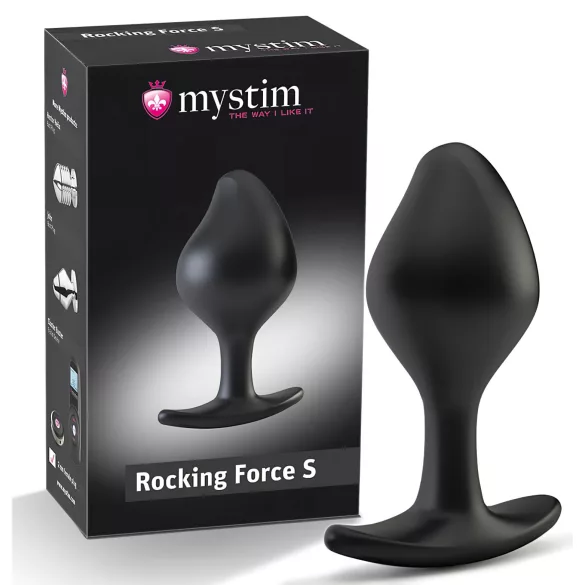 mystim Rocking Force S - elektro anál plug - kicsi (fekete)