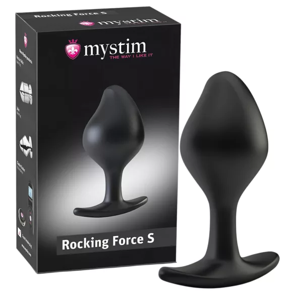 mystim Rocking Force S - elektro anál plug - kicsi (fekete)
