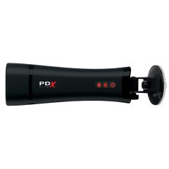   PDX Super Stroker - akkus, rezgő, nyögő műpunci (natúr-fekete)