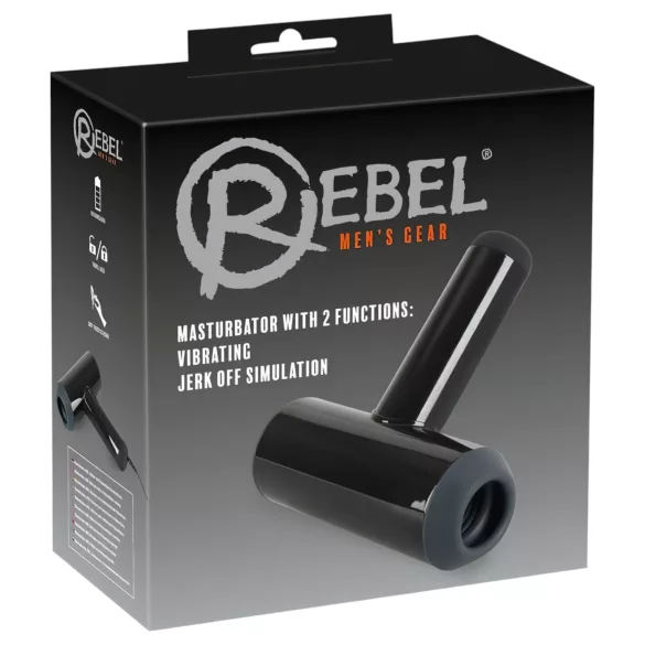 Rebel - akkus, fel-le mozgó, vibráló maszturbátor (fekete)