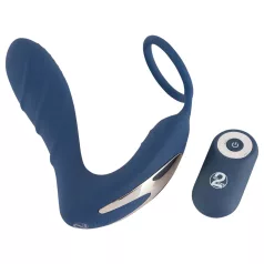   You2Toys Prostate Plug - anál vibrátor péniszgyűrűvel (kék)