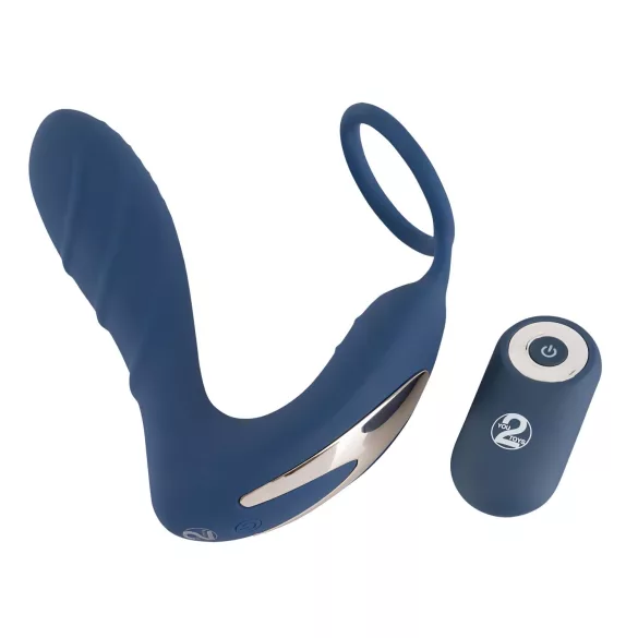 You2Toys Prostate Plug - anál vibrátor péniszgyűrűvel (kék)