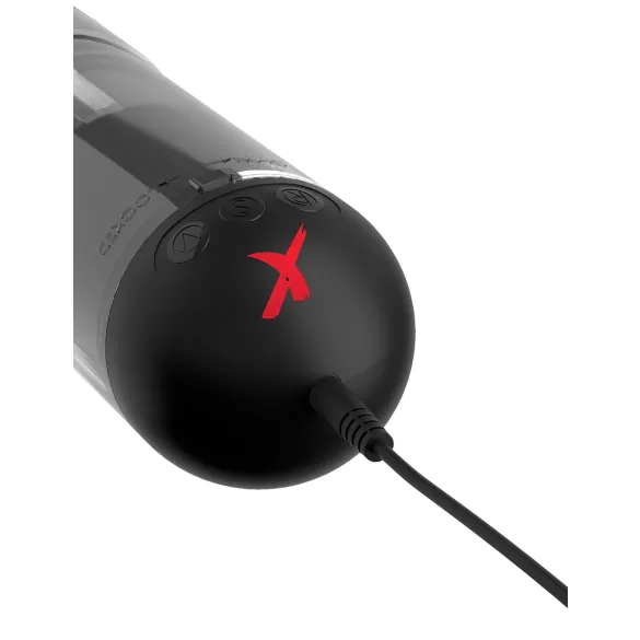 PDX Elite Extender Pro - akkus szívó-rezgő művagina (fekete)
