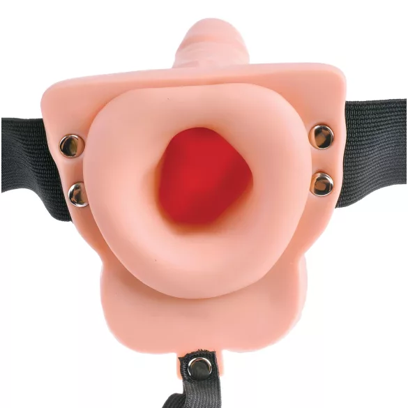 Pipedream - Fetish Strap-On 6 - felcsatolható, üreges vibrátor (testszínű)