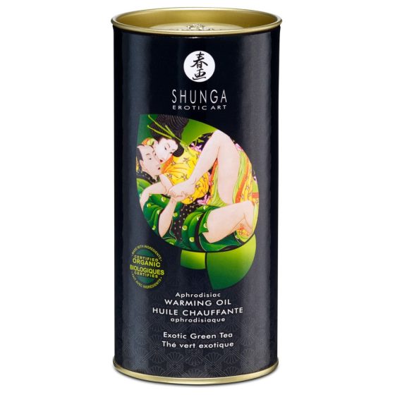 Shunga - melegítő masszázsolaj - zöld tea (100ml)