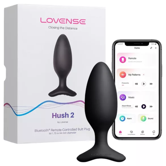 Lovense Hush 2 M - App-vezérelt análvibrátor (45 mm, fekete)