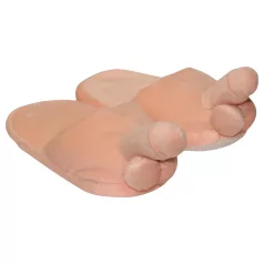 Plüss papucs natúr - pénisz formájú