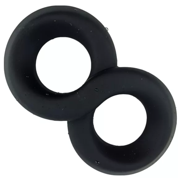 Pulselock Taur - dupla pénisz- és heregyűrű (fekete) - 20mm