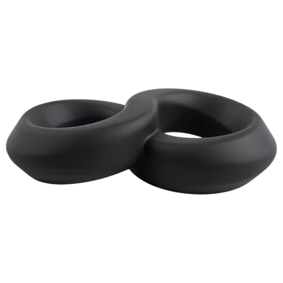 Pulselock Taur - dupla pénisz- és heregyűrű (fekete) - 20mm