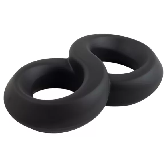 Pulselock Taur - dupla pénisz- és heregyűrű (fekete) - 20mm
