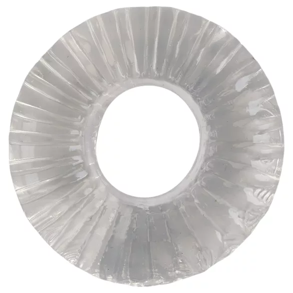 Pulselock Cocktura - bordázott TPE péniszgyűrű (átlátszó) - 19mm