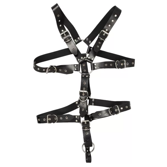 ZADO - bőr férfi testhám body (fekete, S-L)