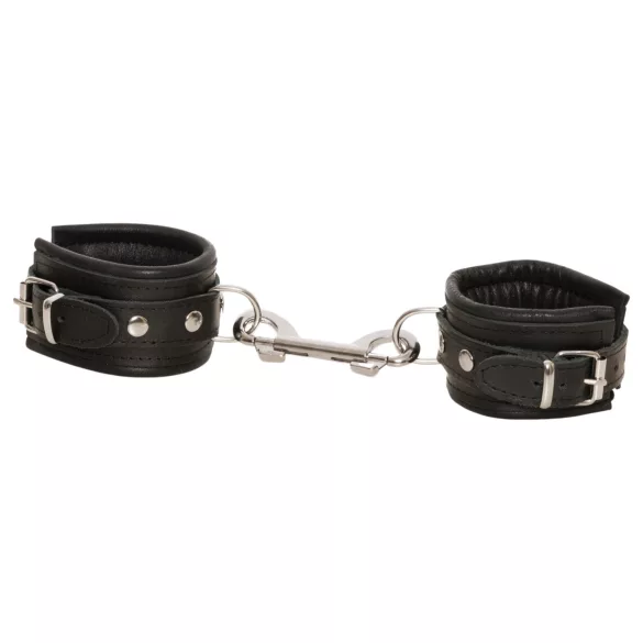 ZADO - bőr csukló bilincs és karabiner (fekete)