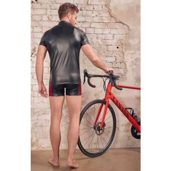 NEK - piros betétes, cipzáras férfi felső (fekete)