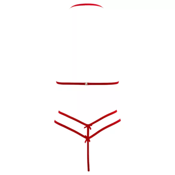 Cottelli - nyitott, csipke melltartó szett (piros)