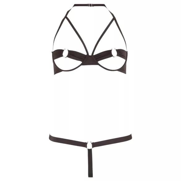 Cottelli - Fém gyűrűs melltartó szett (fekete)