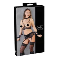 Cottelli Bondage - csipkés fehérnemű szett (5 részes)