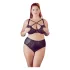 Cottelli Plus Size - keresztpántos melltartó és bugyi (fekete)