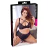 Cottelli Plus Size - keresztpántos melltartó és bugyi (fekete)