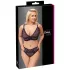 Cottelli Plus Size - áttetsző mintás melltartó szett (lila)