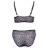 Cottelli Plus Size - áttetsző mintás melltartó szett (lila)
