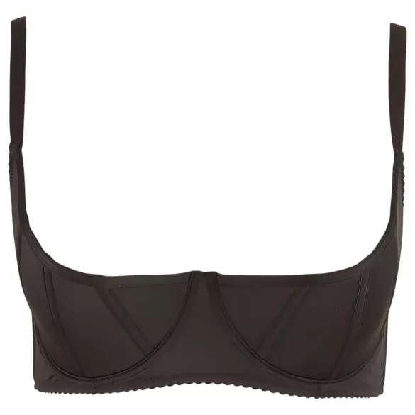 Cottelli Plus Size - merevített push-up melltartó (fekete)