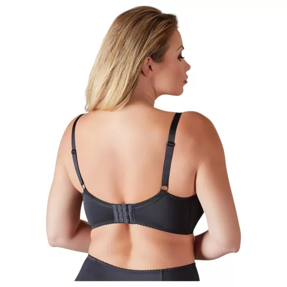 Cottelli Plus Size - merevített push-up melltartó (fekete)